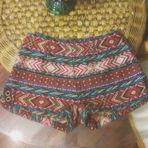 High Waisted Ecote textured patterned shorts